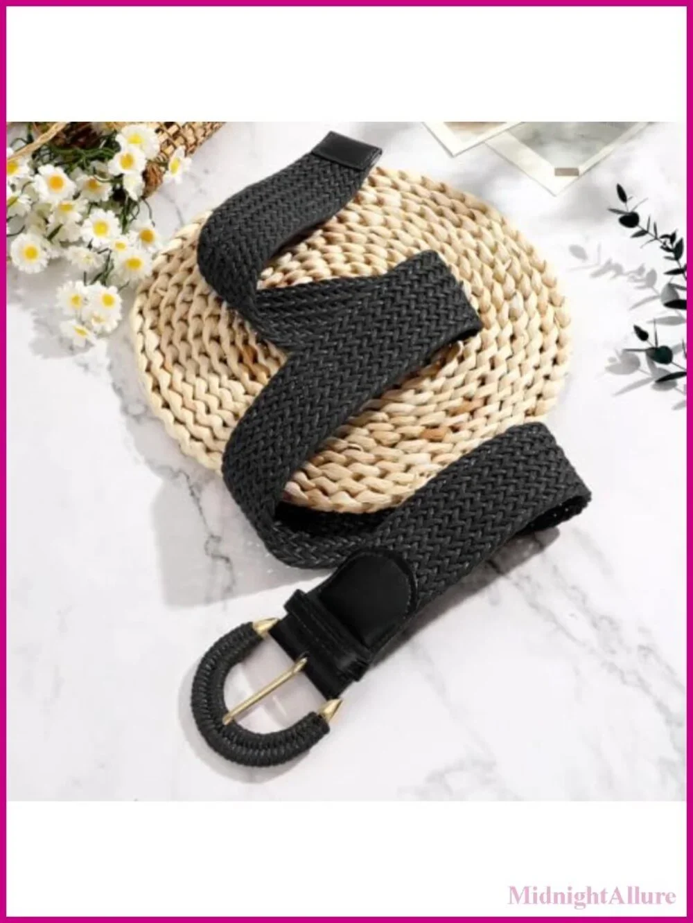 Wide Woven Braided Ratttan Straw Raffia Belt for Dresses Jeans